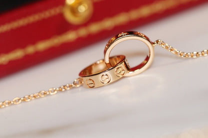 [Lumi Jewellery]LOVE NECKLACE PINK GOLD AND SILVER