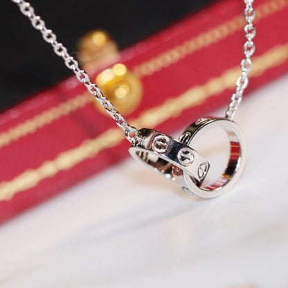 [Lumi Jewellery]LOVE NECKLACE PINK GOLD AND SILVER
