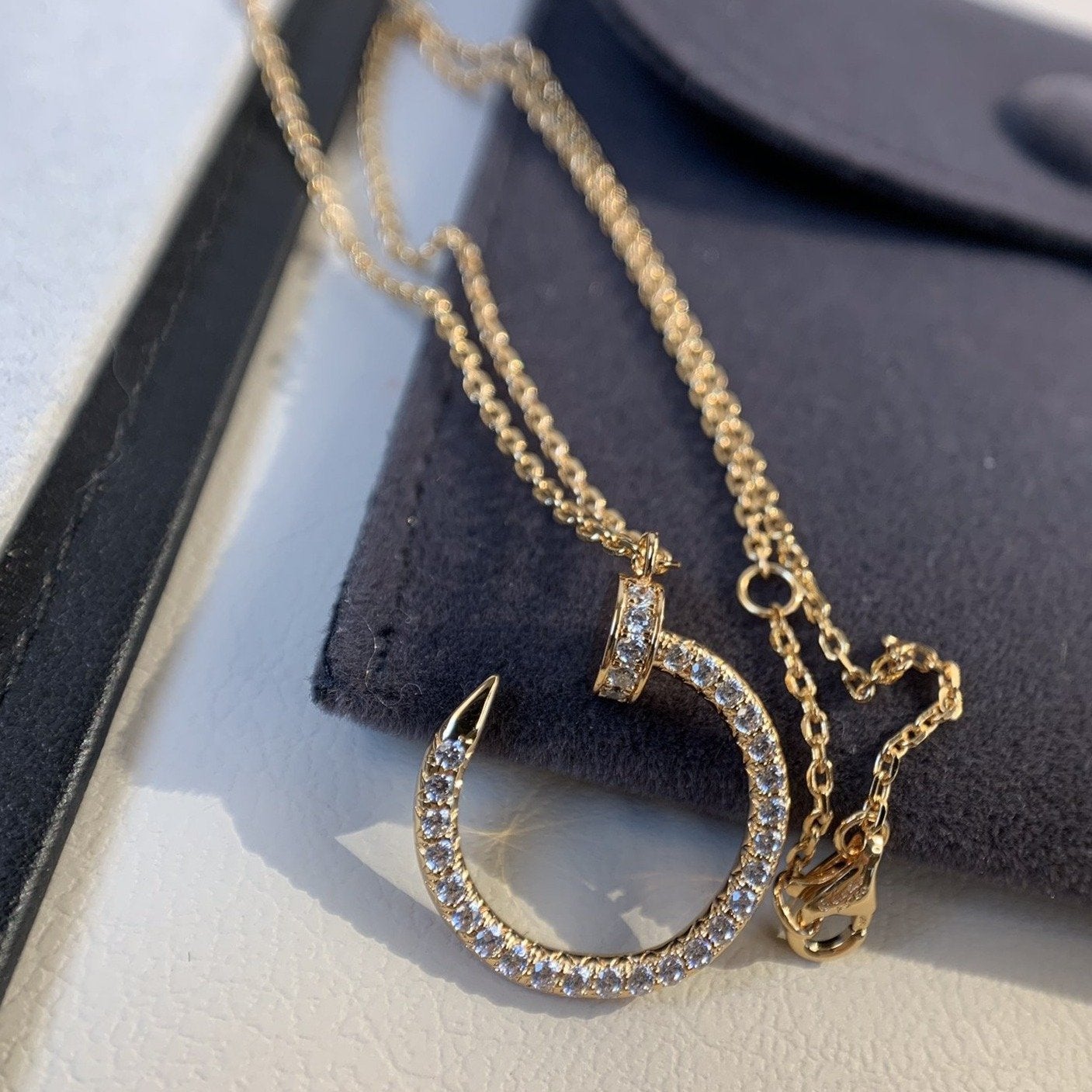 [Lumi Jewellery]JUSTE NECKLACE PINK GOLD DIAMONDS