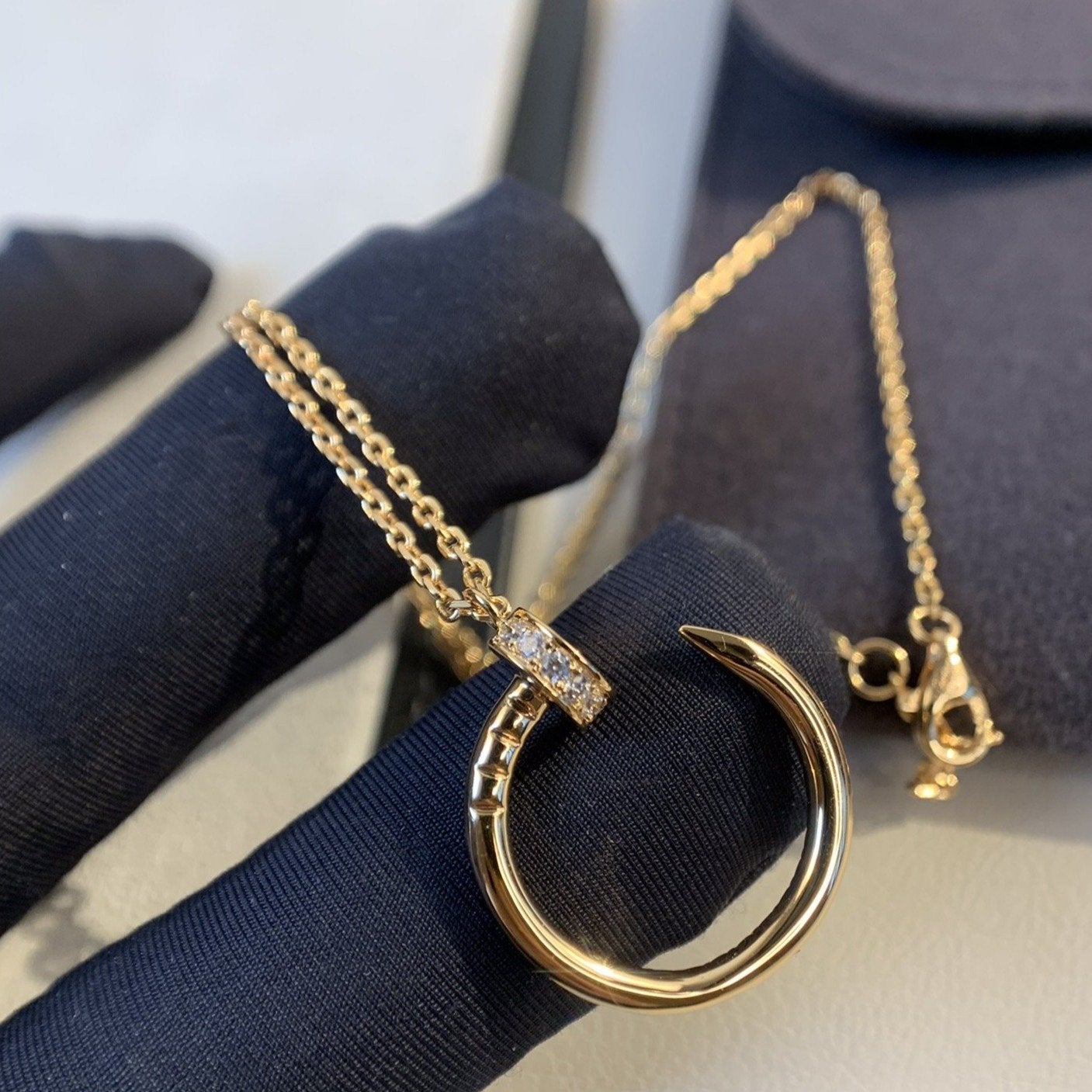 [Lumi Jewellery]JUSTE NECKLACE PINK GOLD DIAMONDS