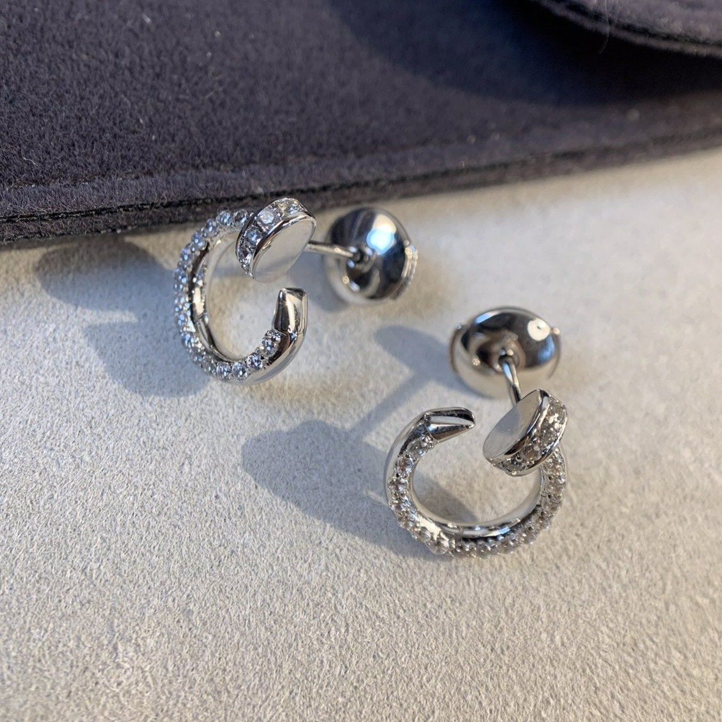 [Lumi Jewellery]JUSTE EARRINGS SILVER DIAMONDS