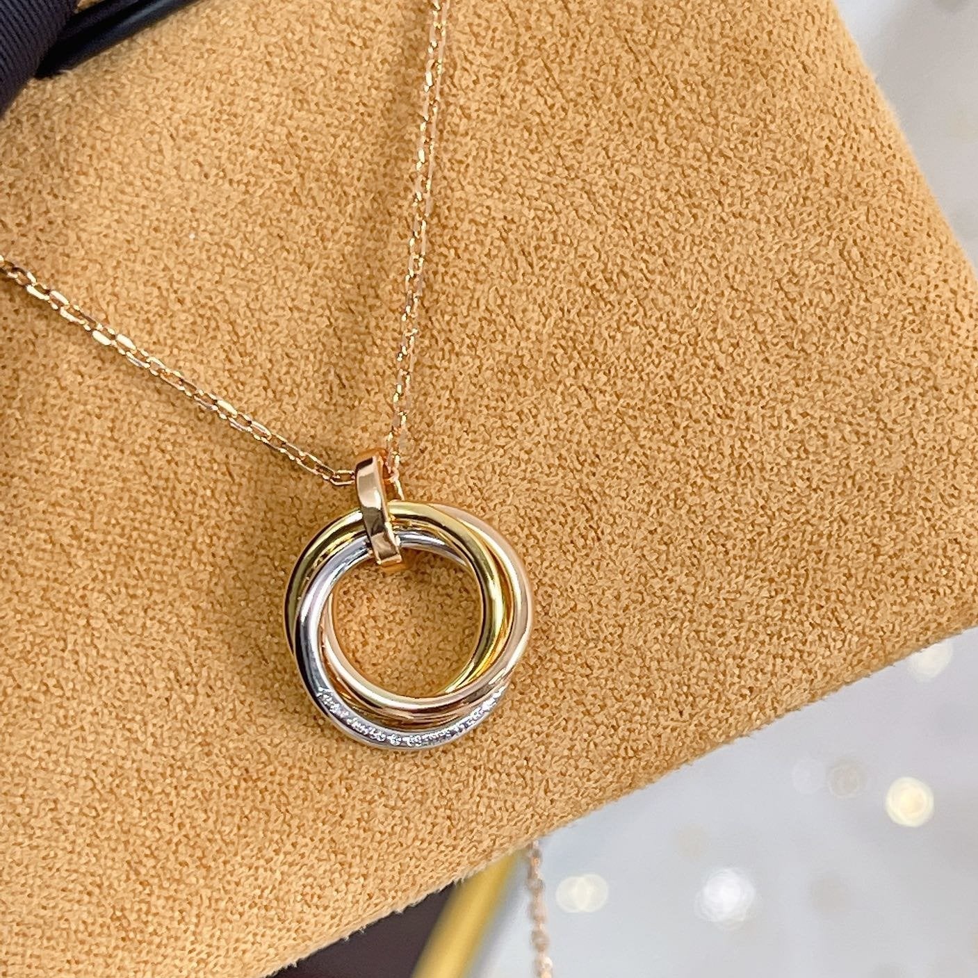 [Lumi Jewellery]TRINITY NECKLACE SILVER GOLD PINK GOLD DIAMONDS