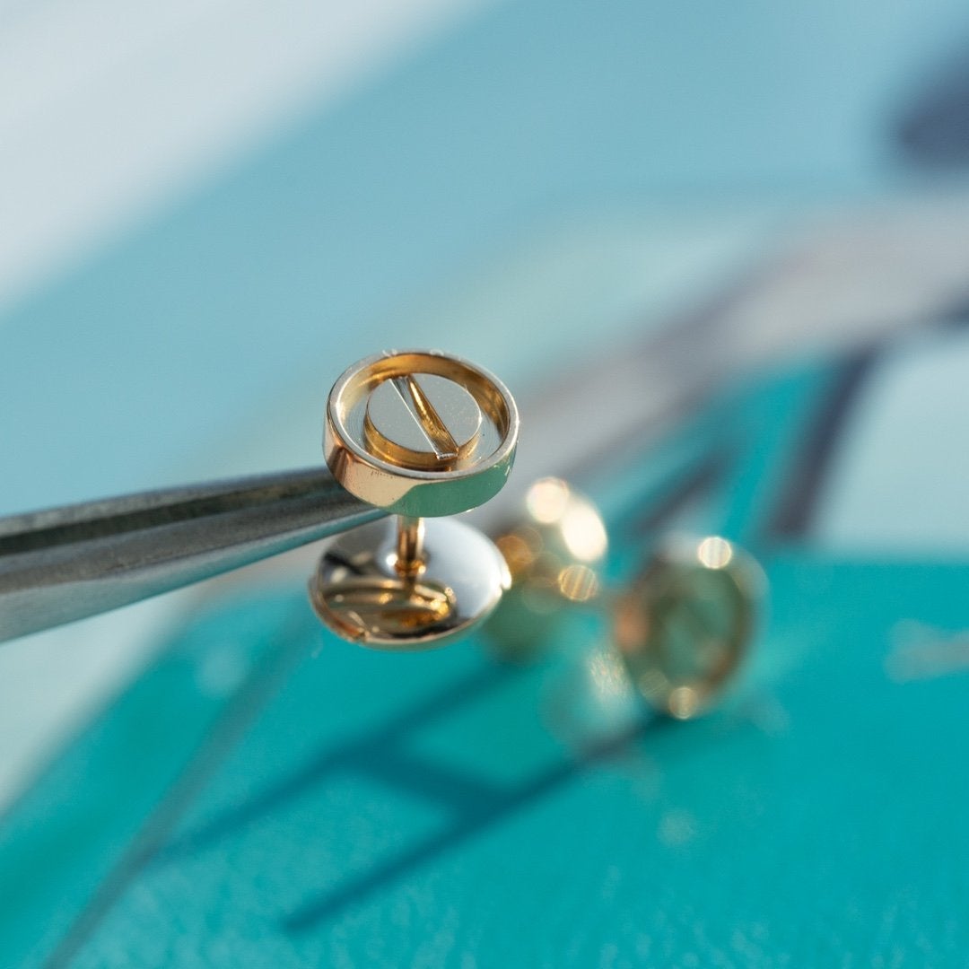 [Lumi Jewellery]LOVE EARRINGS PINK GOLD 10MM
