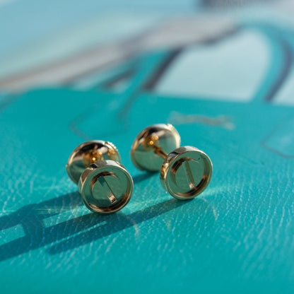 [Lumi Jewellery]LOVE EARRINGS PINK GOLD 10MM