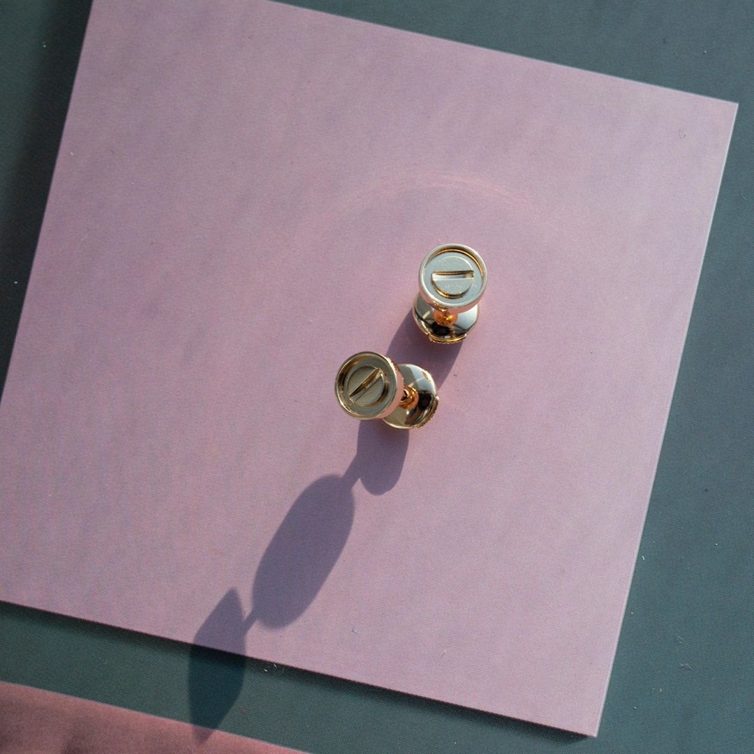 [Lumi Jewellery]LOVE EARRINGS PINK GOLD 10MM