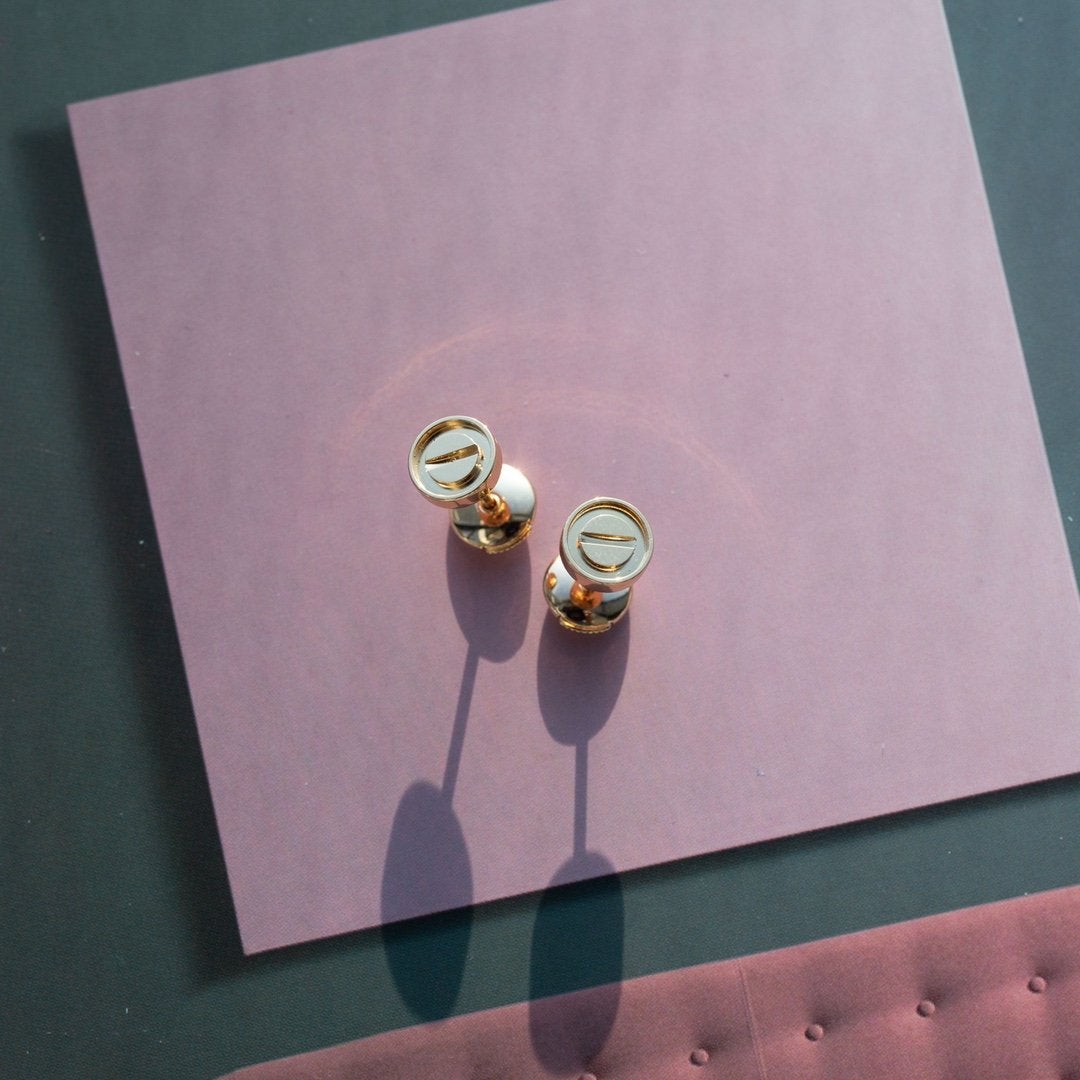 [Lumi Jewellery]LOVE EARRINGS PINK GOLD 10MM