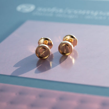 [Lumi Jewellery]LOVE EARRINGS PINK GOLD 10MM