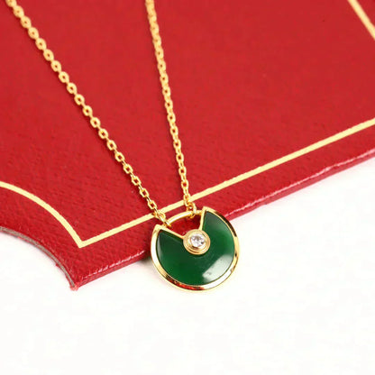 [Lumi Jewellery]AMULETTE GOLD MALACHITE NECKLACE