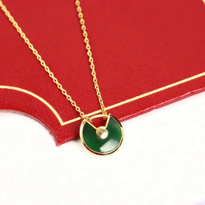 [Lumi Jewellery]AMULETTE GOLD MALACHITE NECKLACE