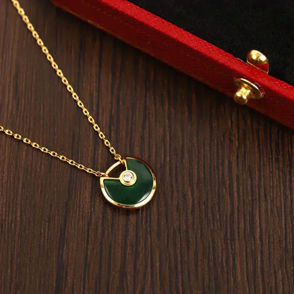 [Lumi Jewellery]AMULETTE GOLD MALACHITE NECKLACE