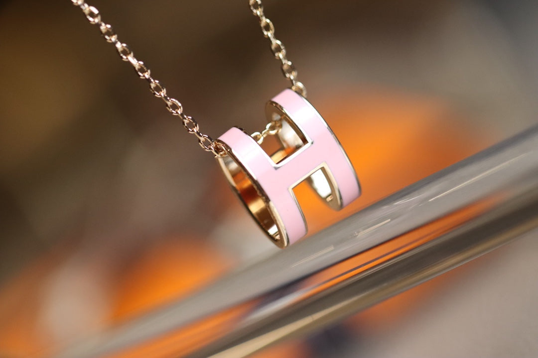 [Lumi Jewellery]POP H PEDANT PINK GOLD