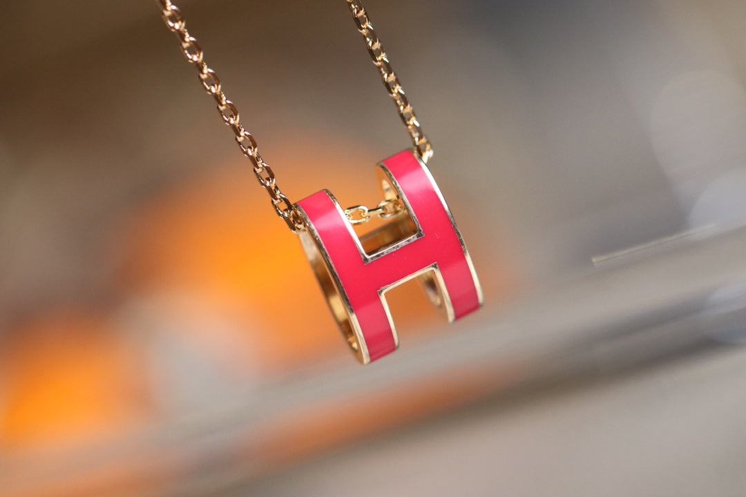 [Lumi Jewellery]POP H PEDANT PINK GOLD