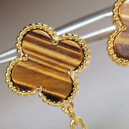 [Lumi Jewellery]CLOVER  2 MOTIF  TIGER EYE CARNELIAN EARRINGS