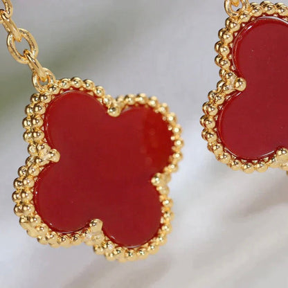 [Lumi Jewellery]CLOVER  2 MOTIF  TIGER EYE CARNELIAN EARRINGS