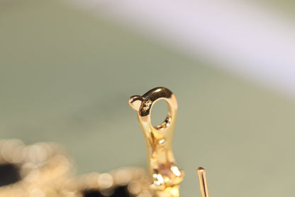 [Lumi Jewellery]CLOVER EARRINGS GOLD ONYX MOP 3 MOTIF