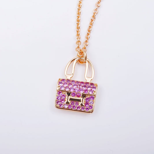 [Lumi Jewellery]CONSTANCE PEDANT PURPLE DIAMOND NECKLACE