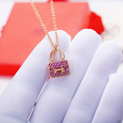 [Lumi Jewellery]CONSTANCE PEDANT PURPLE DIAMOND NECKLACE