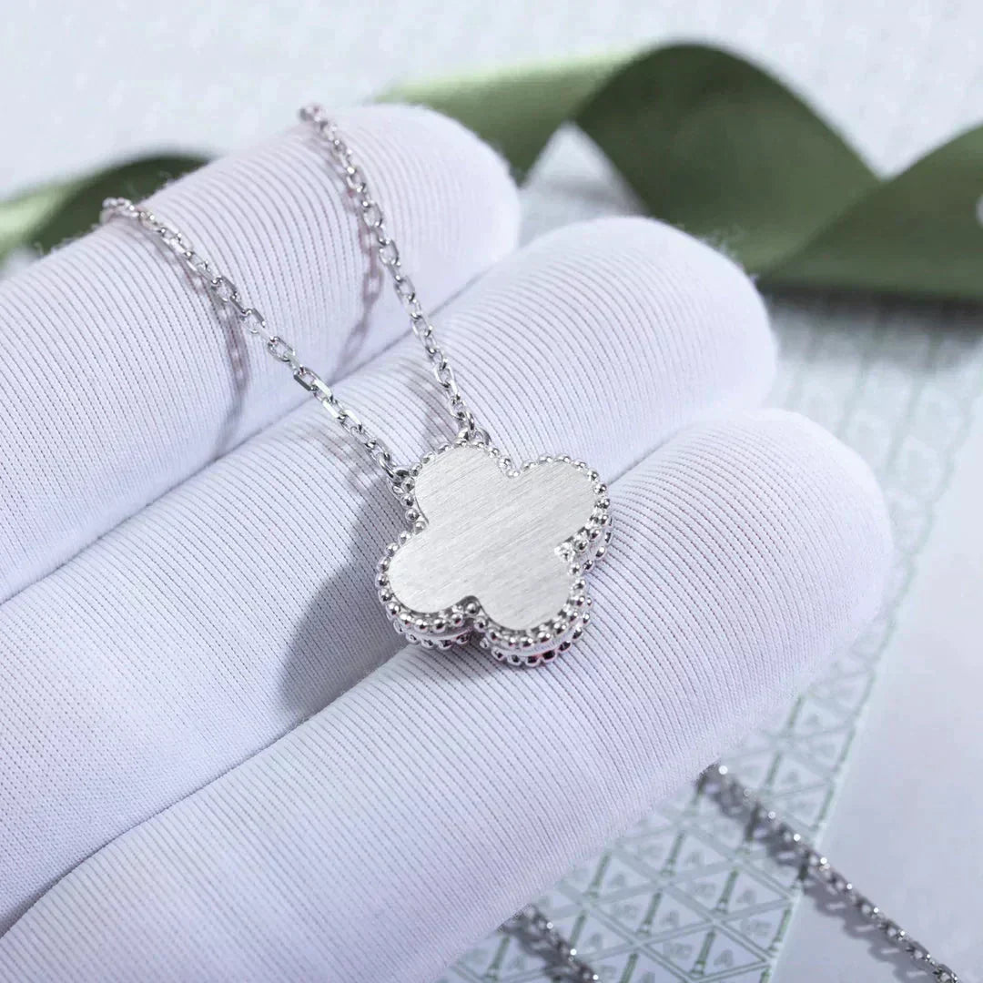 [Lumi Jewellery]CLOVER  15MM DIAMOND LASER NECKLACE SILVER