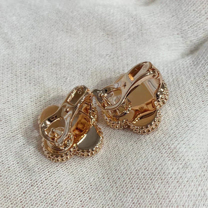 [Lumi Jewellery]CLOVER MEDIUM 1 MOTIFS CARNELIAN  DIAMOND earrings