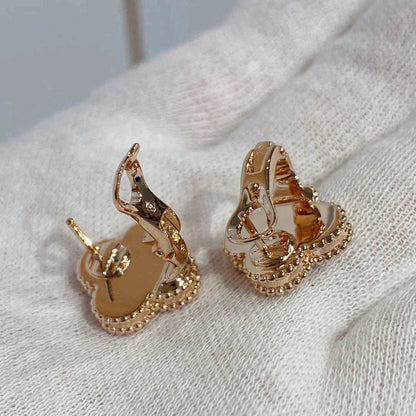 [Lumi Jewellery]CLOVER MEDIUM 1 MOTIFS CARNELIAN  DIAMOND earrings