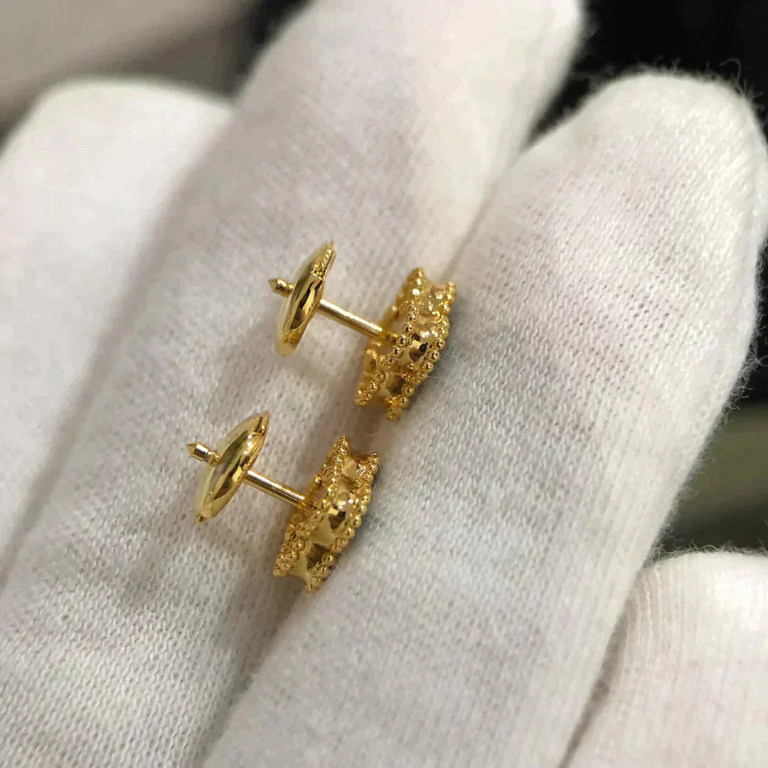 [Lumi Jewellery]CLOVER MINI 9.5MM MALACHITE  EARRINGS