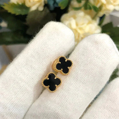 [Lumi Jewellery]CLOVER MINI 9.5MM BLACK MOP EARRINGS