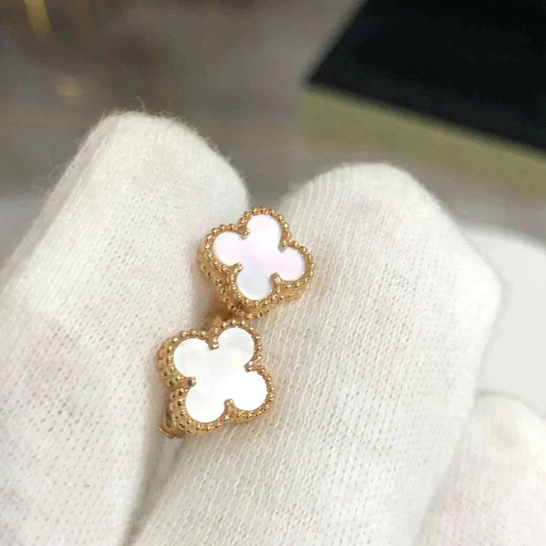 [Lumi Jewellery]CLOVER MINI 9.5MM WHITE MOP EARRINGS