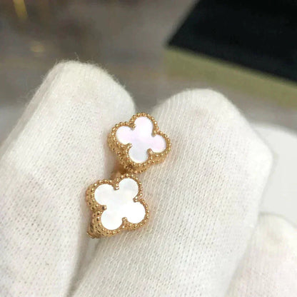 [Lumi Jewellery]CLOVER MINI 9.5MM WHITE MOP EARRINGS