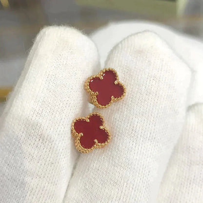 [Lumi Jewellery]CLOVER MINI 9.5MM CARNELIAN EARRINGS