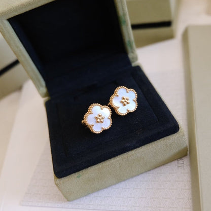 [Lumi Jewellery]LUCKY PINK GOLD WHITE MOP EARRINGS