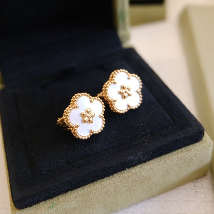 [Lumi Jewellery]LUCKY PINK GOLD WHITE MOP EARRINGS