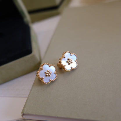 [Lumi Jewellery]LUCKY PINK GOLD WHITE MOP EARRINGS