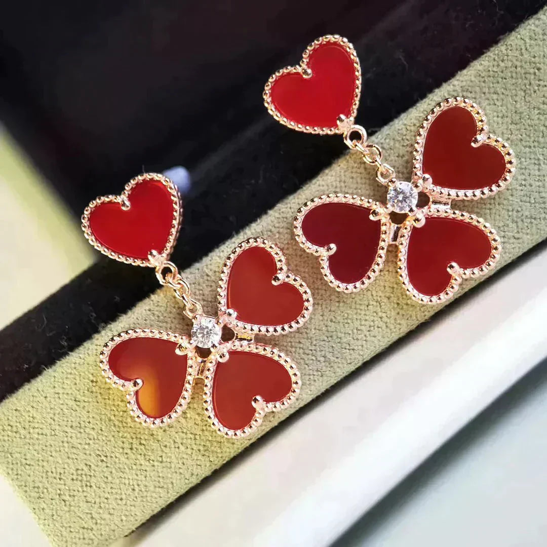 [Lumi Jewellery]SWEET CLOVER CARNELIAN EARRINGS
