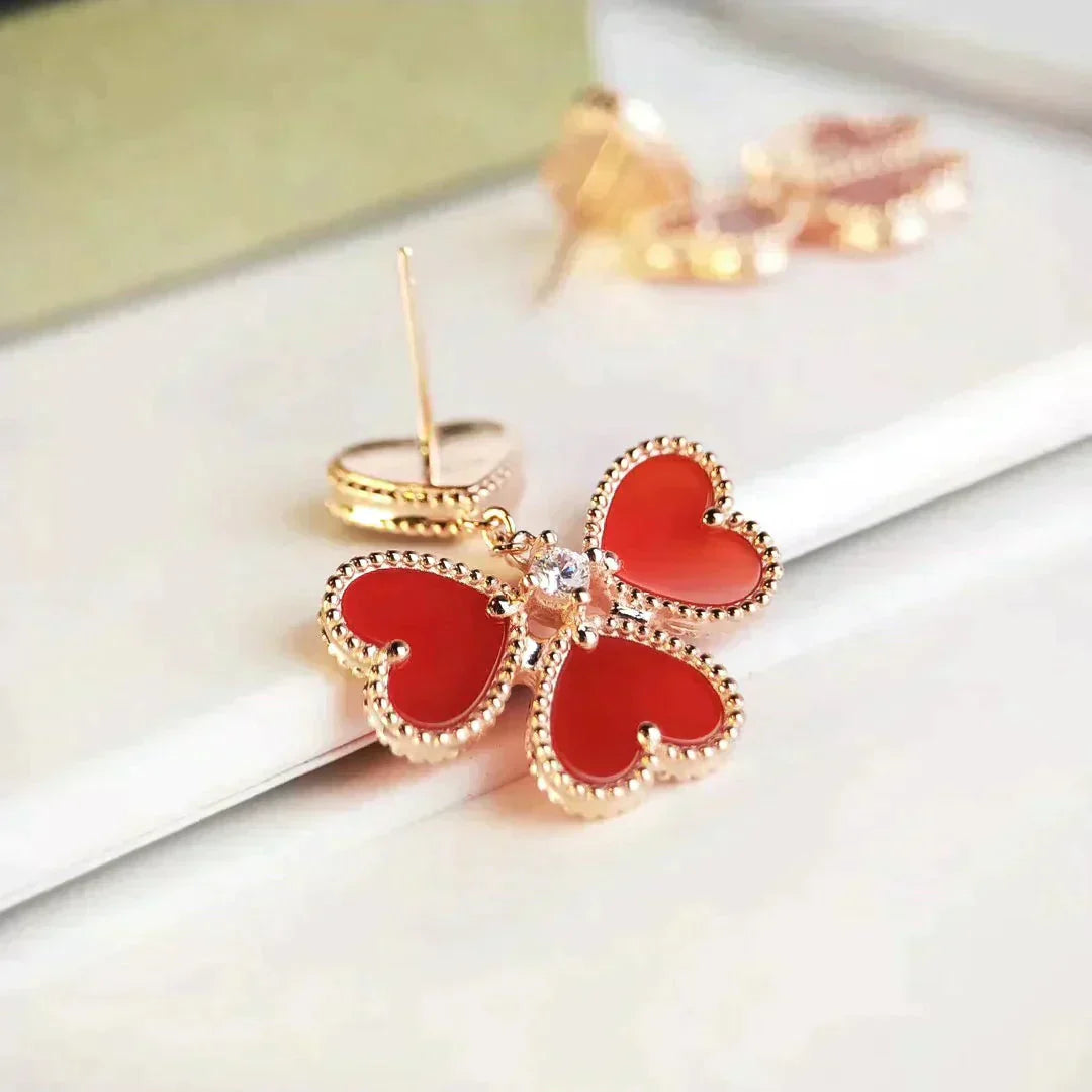 [Lumi Jewellery]SWEET CLOVER CARNELIAN EARRINGS