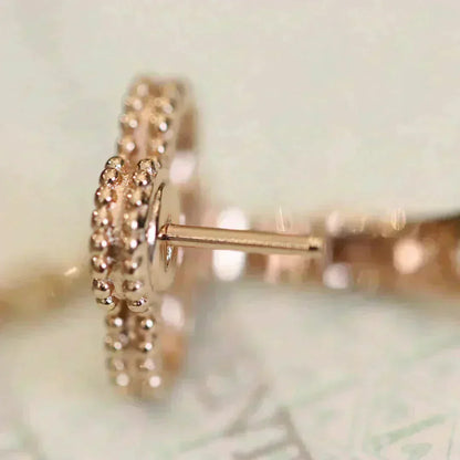 [Lumi Jewellery]CLOVER MEDIUM 1 MOTIFS FUll DIAMOND EARRINGS