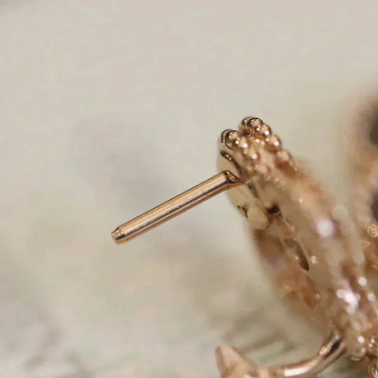 [Lumi Jewellery]CLOVER MEDIUM 1 MOTIFS FUll DIAMOND EARRINGS
