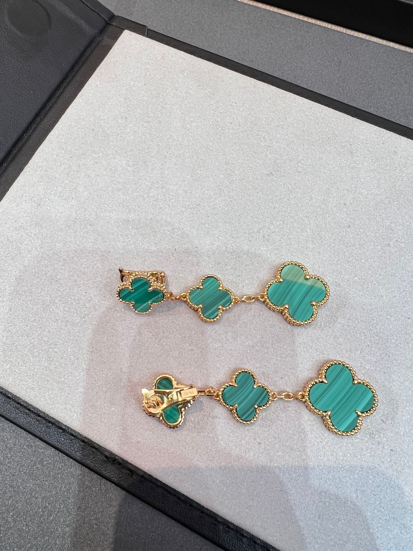 [Lumi Jewellery]CLOVER MALACHITE 3 MOTIFS GOLD