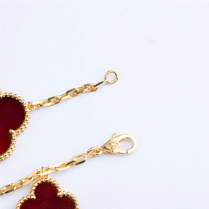 [Lumi Jewellery]CLOVER BRACELET 5 MOTIFS CARNELIAN TIGER EYE