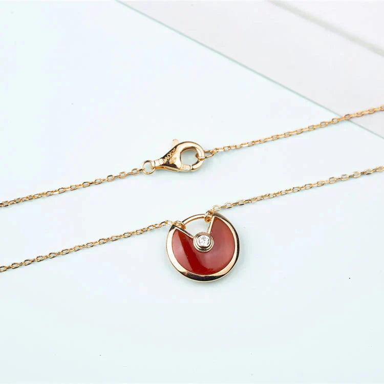 [Lumi Jewellery]AMULETTE GOLD CARNELIAN ONYX NECKLACE
