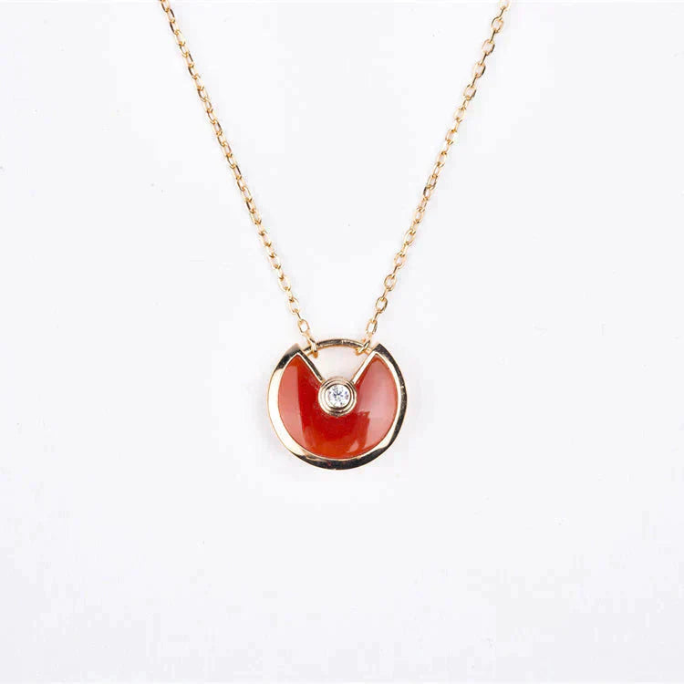 [Lumi Jewellery]AMULETTE GOLD CARNELIAN ONYX NECKLACE