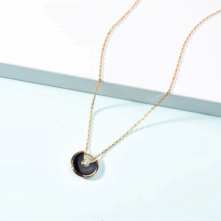 [Lumi Jewellery]AMULETTE GOLD CARNELIAN ONYX NECKLACE