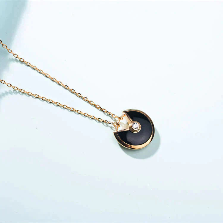 [Lumi Jewellery]AMULETTE GOLD CARNELIAN ONYX NECKLACE