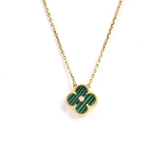 [Lumi Jewellery]CLOVER 15MM DIAMOND TURQUOISE NECKLACE