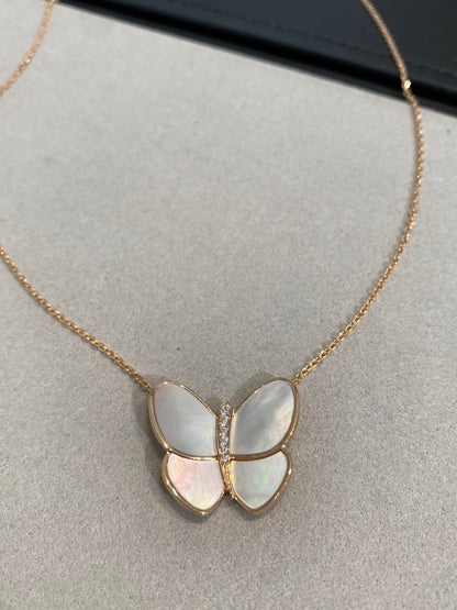 [Lumi Jewellery]BUTTERFLY GOLD MOP DIAMOND NECKLACE