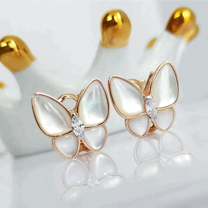 [Lumi Jewellery]BUTTERFLY MOP DIAMOND EARRINGS