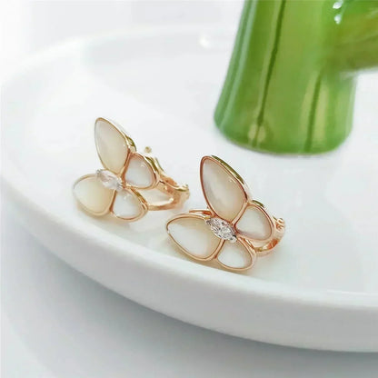 [Lumi Jewellery]BUTTERFLY MOP DIAMOND EARRINGS