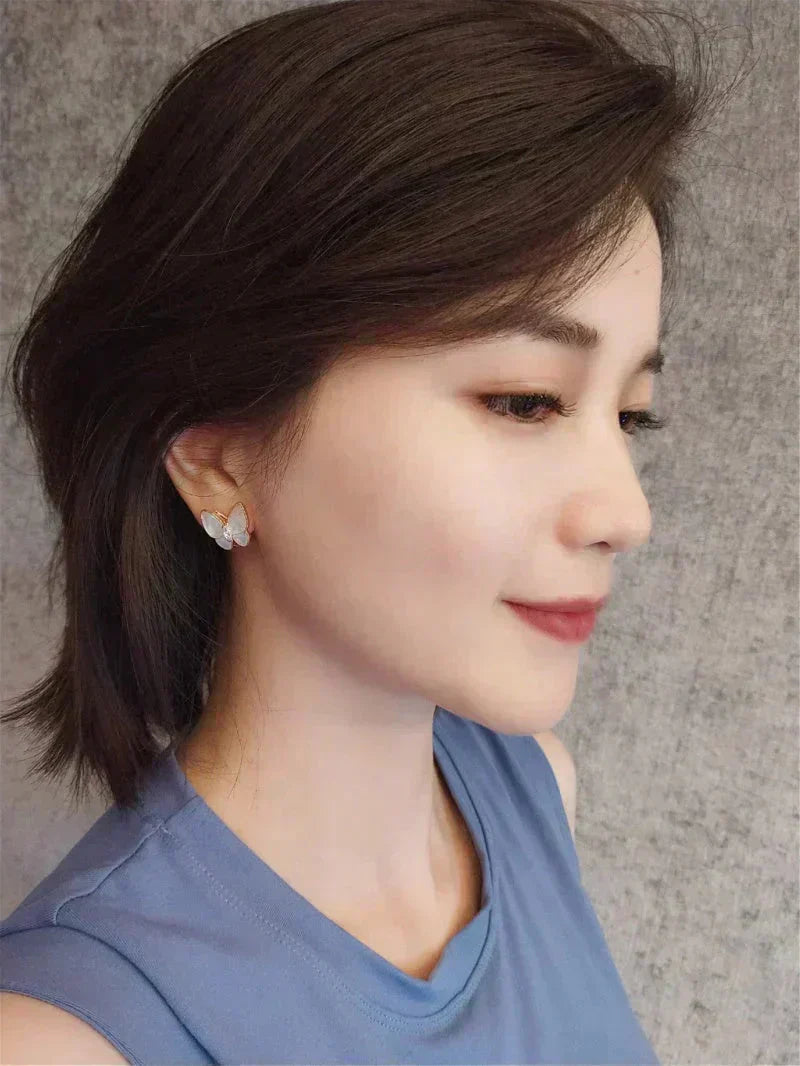 [Lumi Jewellery]BUTTERFLY MOP DIAMOND EARRINGS