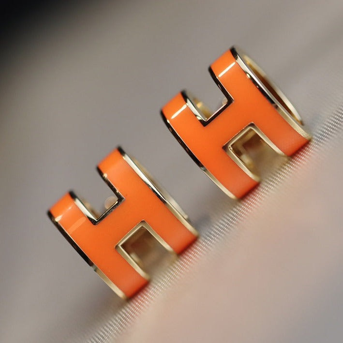 [Lumi Jewellery]MINI POP H EARRINGS ORANGE