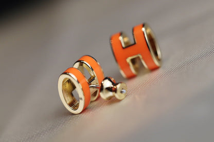 [Lumi Jewellery]MINI POP H EARRINGS ORANGE