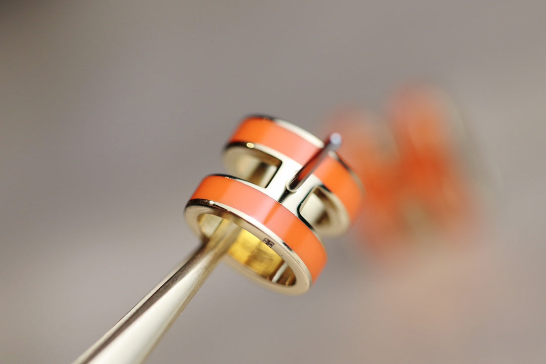 [Lumi Jewellery]MINI POP H EARRINGS ORANGE